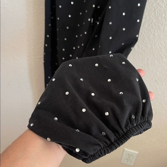 Moda International Black Jumpsuit with White Dots - Picture 5 of 7